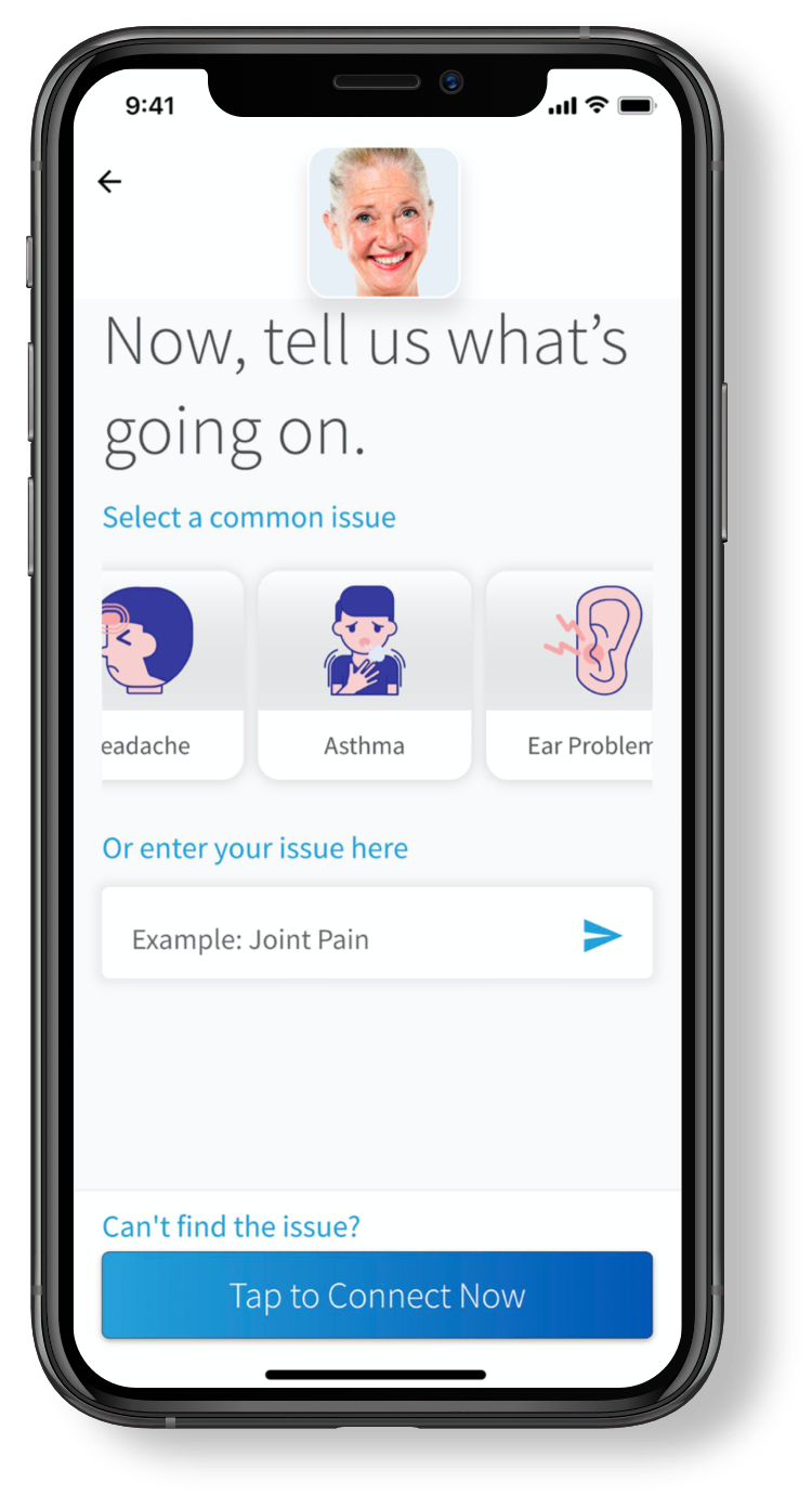 Phone showing SAM app screen